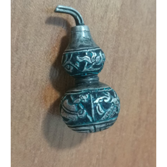 Silver Enamel Gourd‑Shaped Hat Top