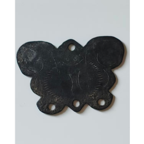 Butterfly‑Shaped Copper Pendant, Qing to Republic of China