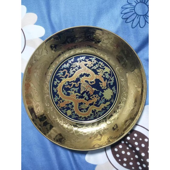 Gilt Dragon Plate, Chenghua Period, Ming Dynasty