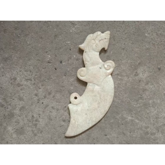 Shang Dynasty White Jade Tiger-shaped Dagger