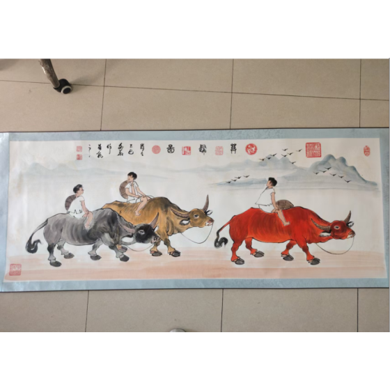 Cattle Herding Painting by Li Keran