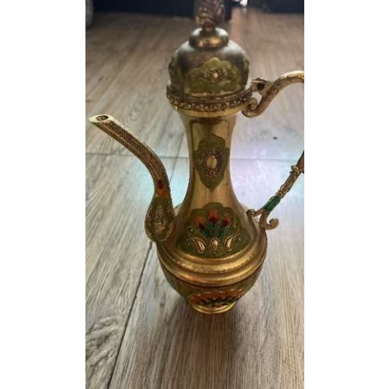 Western Regions Enamel Gilt Old Wine Pot