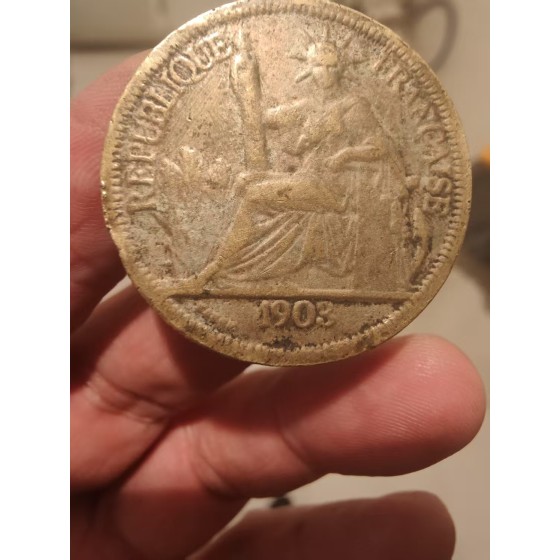 1903 French Indochina "Piya" Silver Coin