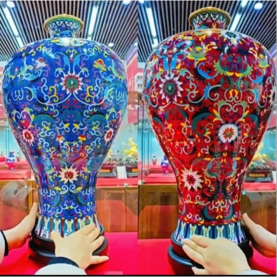 Supreme Cloisonné Prunus Vase Pair with Palace‑Style Enamel