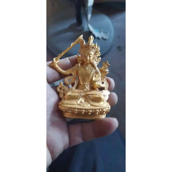 Gilded Small Manjushri Buddha Statue