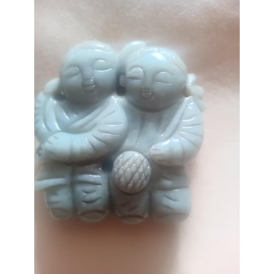 Hetian Jade He‑He Immortal Pendant