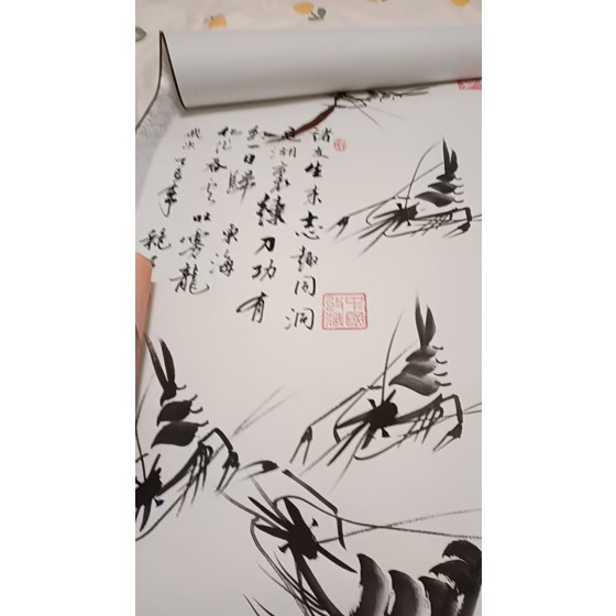 Ink Wash Shrimp Painting