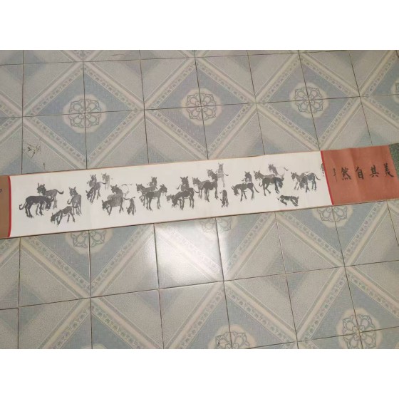 Huang Zhou Scroll: Natural Beauty with Donkeys