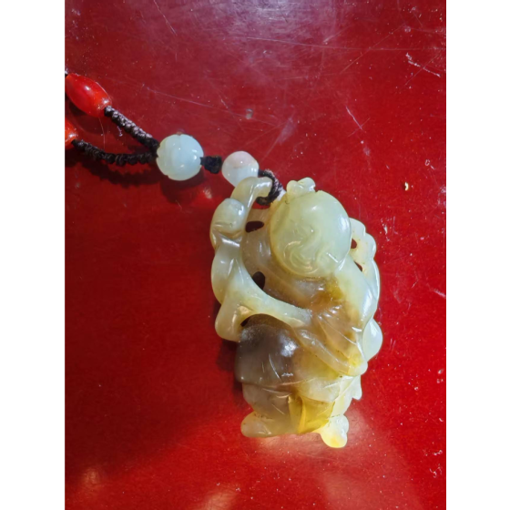 Qing Dynasty Hetian Jade Openwork Melon Pendant