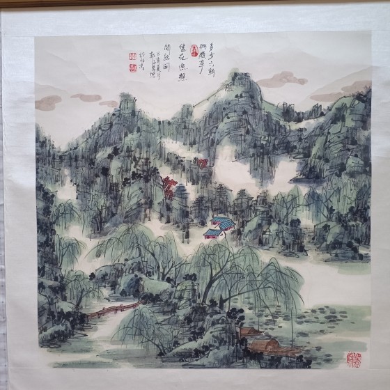 Painting of Fishermen and Woodmen Chatting