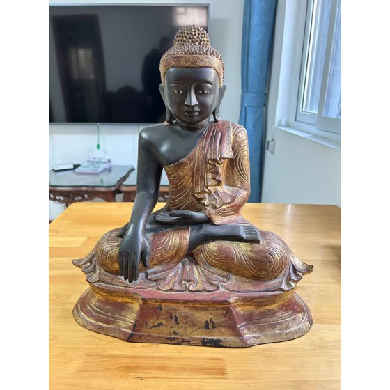 Gilded Copper Statue of Sitting Sakyamuni Buddha