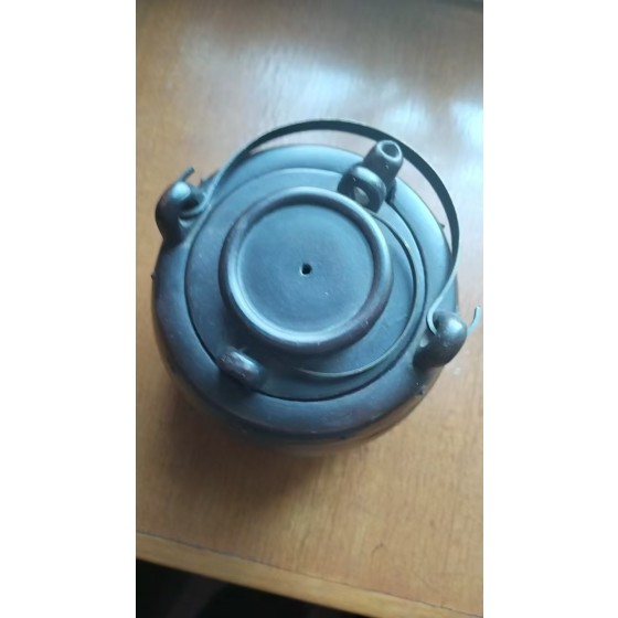 Purple Clay Teapot with Overhead Handle