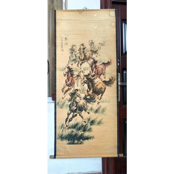Eight Steeds Painting by Xu Beihong