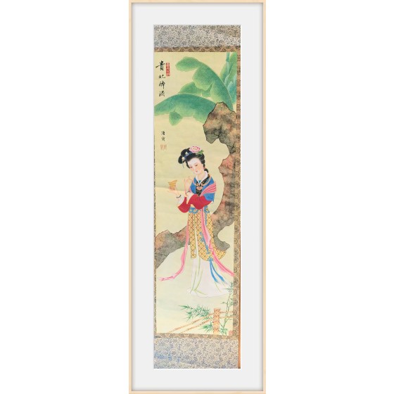 Four Beauties Vertical Scroll Set Signed by Tang Yin