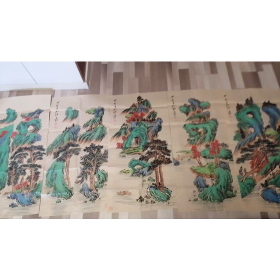 Painting "Blessing, Rank, Longevity, Joy and Wealth" by Zhang Daqian