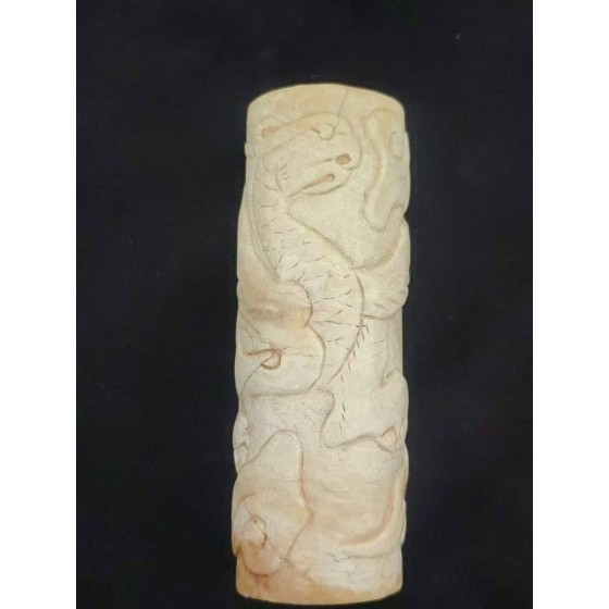 Jade Tube with Cloud Pattern
