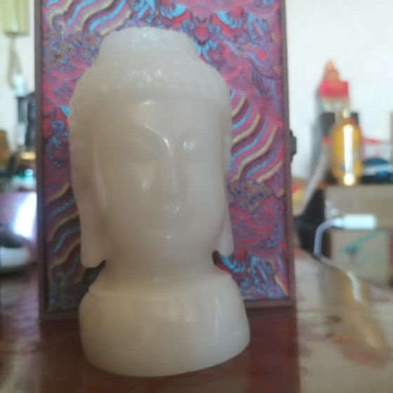 White Jade Sakyamuni Buddha Head Ornament
