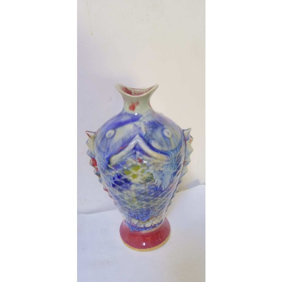 Jun Kiln Appreciation Vase with Double Fish Pattern