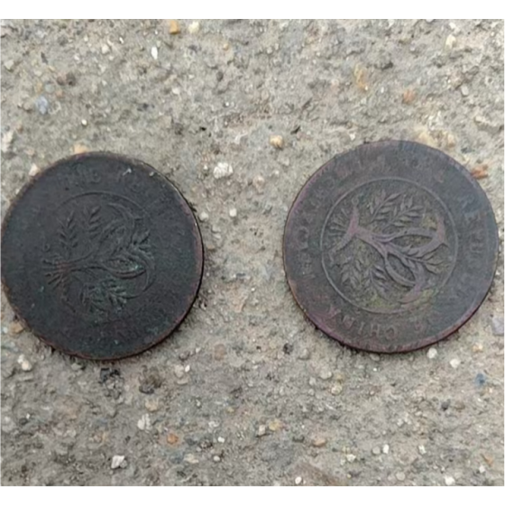 Two Republic of China Hunan Double Flag Copper Coins
