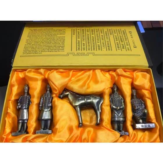 Bronze Five‑Piece Terracotta Warriors Set