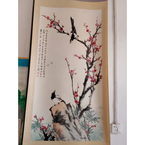 Xuetao Painting: Magpies on Plum Blossoms