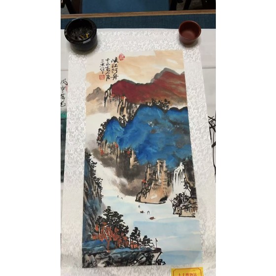 Boating on Gorge River Painting